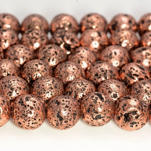 6mm Bronze Plattierte Lava Edelstein Grade AAA Runde lose Perlen 15.5 inch Full Strang (80006868-A226)