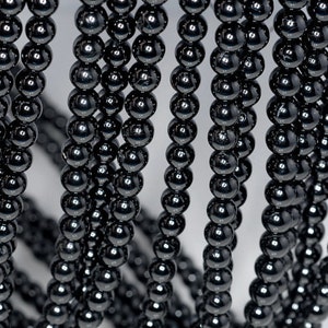 6mm Black Tourmaline Gemstone Grade AAA Round Loose Beads 15 inch Full Strand (90186326-729)