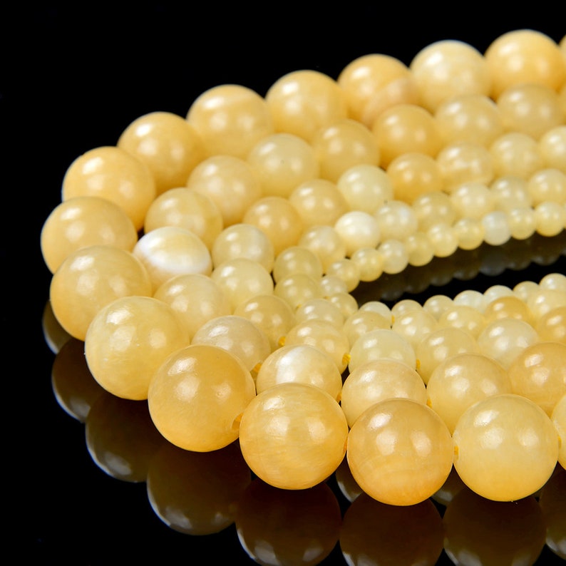 6mm Natural Rare Honey Calcite Gemstone Grade A Yellow Orange Smooth Round Loose Beads 15 inch Full Strand 80007031-A235