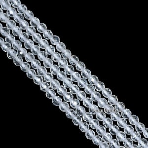 3mm Rock Kristall klar Quarz Edelstein AAA Micro facettierte Runde lose Perlen 15,5 Zoll voller Strang (90181590-107-3g)