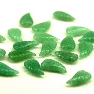 16X8MM Green Aventurine Gemstone Carved Angel Wing Beads BULK LOT 2,6,12,24,48 (90187139-001)
