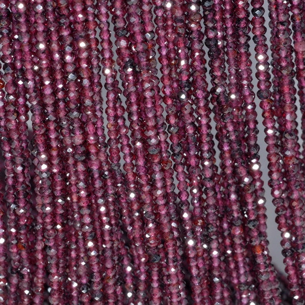 3x2mm Red Garnet Gemstone Grade AAA Fine Faceted Cut Rondelle Loose Beads 15.5 inch Full Strand (80001684-792)