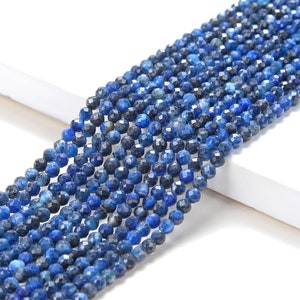 3MM Kyanite Gemstone Natural Grade AAA Micro Faceted Round Beads 15 inch Full Strand (80016210-P49)