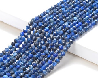 3MM Kyanite Gemstone Natural Grade AAA Micro Faceted Round Beads 15 inch Full Strand (80016210-P49)