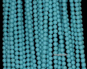 3mm Turquoise Gemstone Sky Blue Round 3mm Loose Beads 16 inch Full Strand (90189236-107-T3)