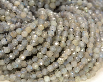 2MM Labradorite Gemstone Micro Faceted Round Grade A Beads 15.5inch WHOLESALE (80010173-A194)