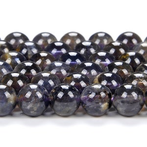 Natural Deep Blue Iolite Gemstone Round 4MM 5MM 6MM Loose Beads (D447)