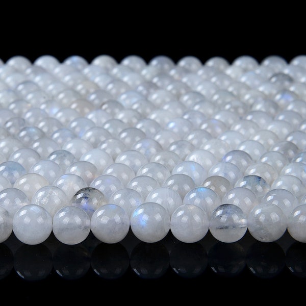 Natural Indian Rainbow Moonstone Gemstone Grade AAA Round 3MM 4MM 5MM 6MM Loose Beads (D146)