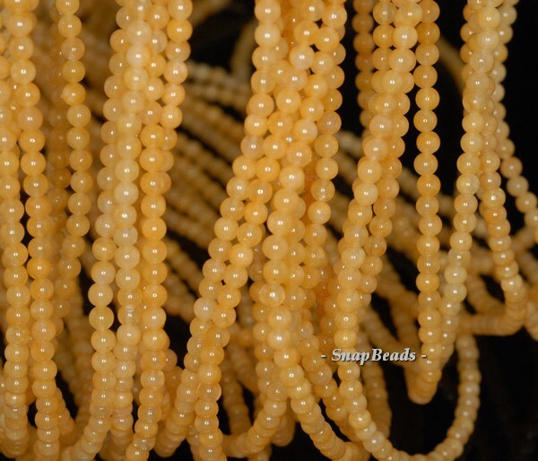 3mm Golden Honey Jade Gemstone Grade A Yellow Orange Round Loose Beads 15.5 inch Full Strand (90143424-107-3g)
