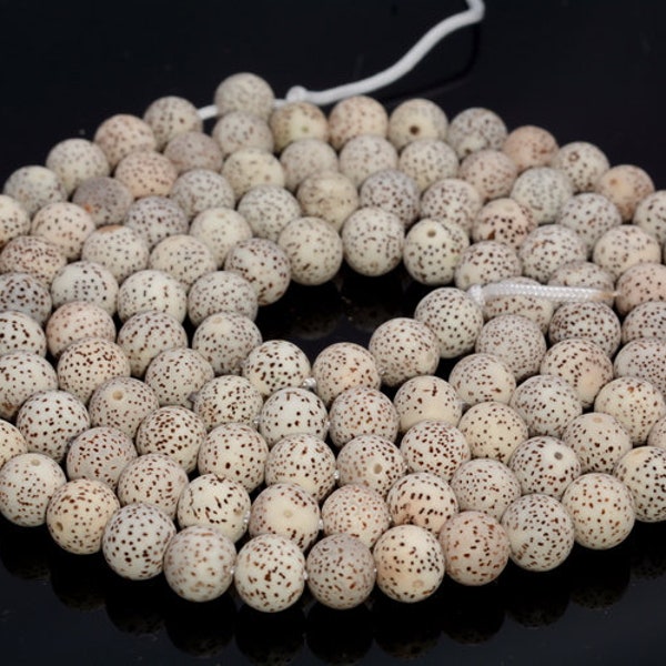 108 Beads 10mm Natural Lotus Seed Bodhi Mala Prayer Grade AAA White Brown Round Loose Beads 38 inch BULK LOT 1,3,6,12 and 50 (80006819-400)