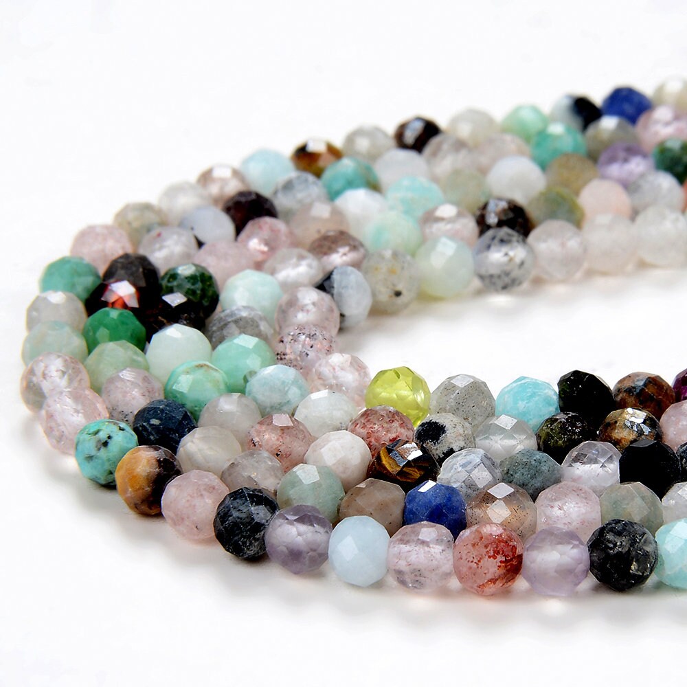 4 MM 天然ミックス ストーン ジェムストーン マルチカラー