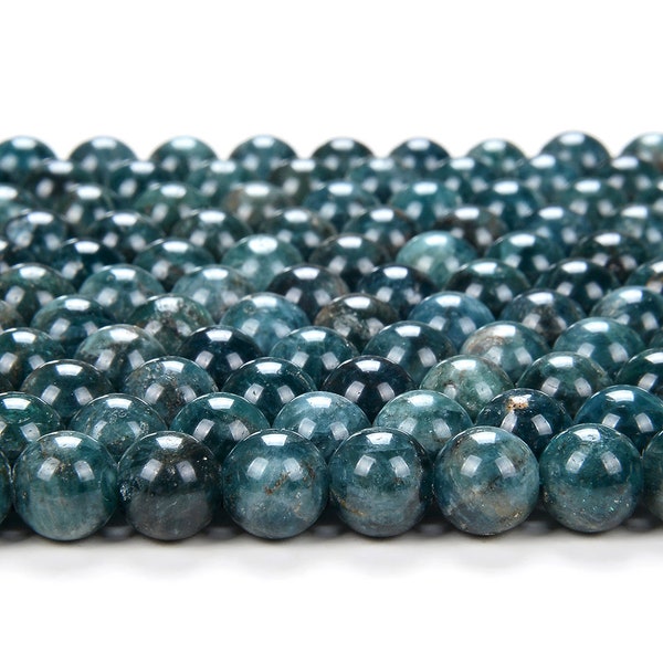 Natural Apatite Deep Blue Green Gemstone Round 4MM 5MM 6MM Loose Beads (D119)