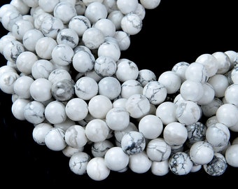 4mm White Turquoise Howlite Gemstone Round 4mm Loose Beads 15.5 inch Full Strand (90114569-246)