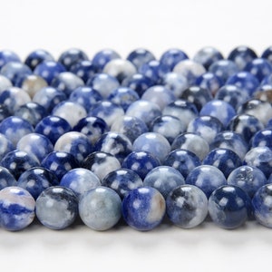 6MM Natürliche Sodalith Denim Blue Edelstein Grade AAA Runde Lose Perlen (D211)
