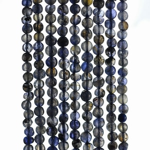 4mm Bermudan Blue Iolite Gemstone Grade B Blue Round Loose Beads 14 inch Full Strand (90184947-899)