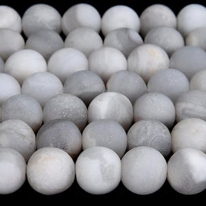 Natural Matte White Crazy Lace Agate Gemstone Round 4MM 6MM Loose Beads (D547)