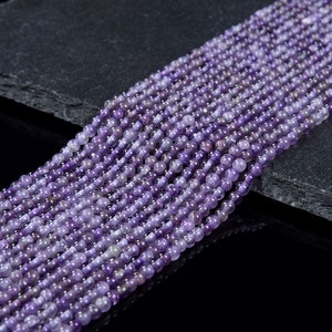 Natural Amethyst Gemstone Grade AA Round 2MM 3MM Loose Beads 15 Inch Full Strand (P63)