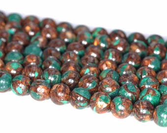 6mm Copper Bronze Malachite Gemstone Grade AAA Round Loose Beads 15.5 inch Full Strand (80004735-842)