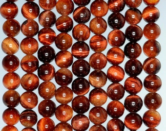 6mm Mahogany Red Tiger Eye Gemstone Grade A Round 6mm Loose Beads 15.5 inch Full Strand (90114568-246)