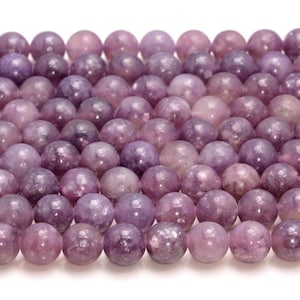 4mm Genuine Natural Purple Lepidolite Gemstone Grade AA Purple Round Loose Beads 15 inch Full Strand (80007512-M37)