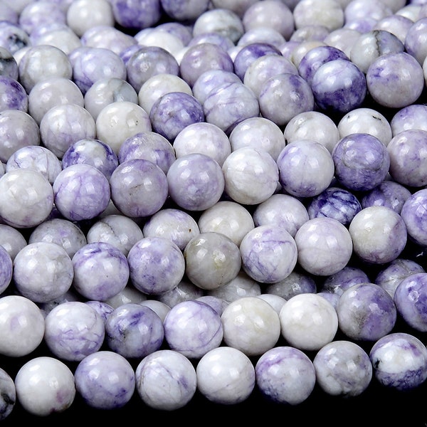 Natural Purple Tiffany Jasper Gemstone Grade AAA Round 5MM 6MM Loose Beads (D393)