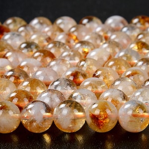 6MM Natural Citrine Gemstone Grade AA Round Loose Beads (D156)