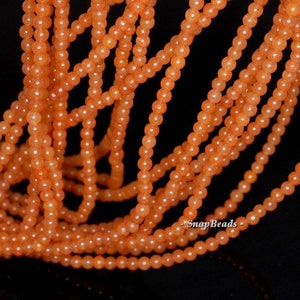 3mm Citrus Scents Orange Aventurine Gemstone Round 3mm Loose Beads 16 inch Full Strand (90114033-107 - 3mm A)