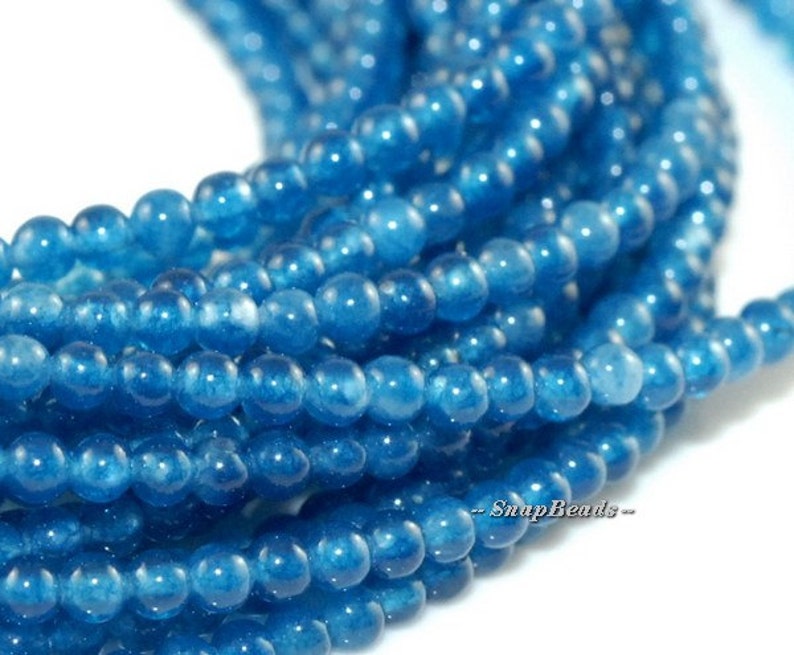 2MM SAPPHIRE BLUE JADE GEMSTONE DARK BLUE ROUND 2MM LOOSE BEADS 16/"