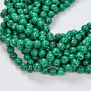 4mm Hedge Maze Malachite Gemstone Green Round 4mm Loose Beads 15.5 inch Ful Strand (90146385-154)