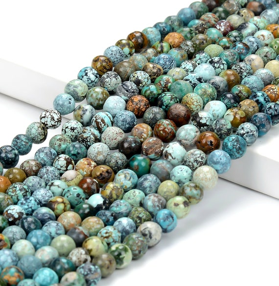 Grade A Natural Blue Turquoise Smooth Round Beads 4-5mm
