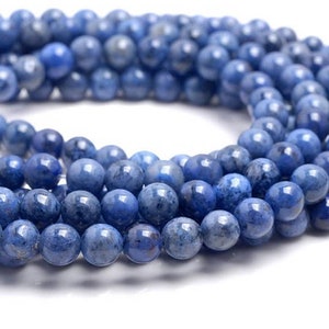 6mm South Africa Blue Dumortierite Gemstone Grade AAA Light Blue Round 6mm Loose Beads 15.5 inch Full Strand (80004537-115)