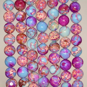 4mm Galaxy Sea Sediment Imperial Jasper Gemstone Purple Pink Round Loose Beads 15 inch Full Strand (80006722-488)