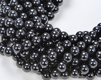 6mm Noir Black Onyx Gemstone AAA Black Round Loose Beads 15.5 inch Full Strand (90164879-6)
