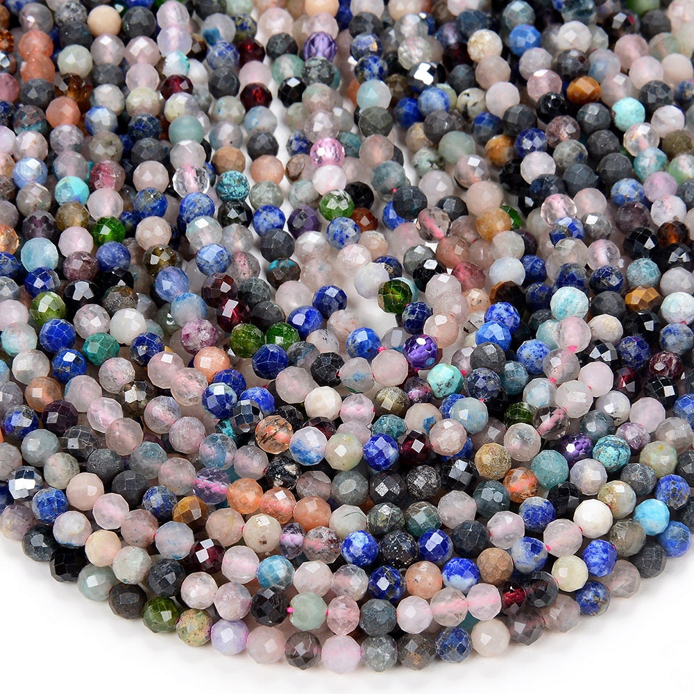 4 MM 天然ミックス ストーン ジェムストーン マルチカラー
