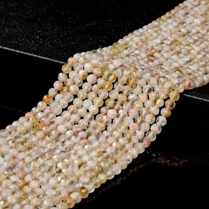 Natural Citrine Gemstone Grade A Micro Faceted Round 2MM 3MM 4MM 5MM 6MM Loose Beads (P96)
