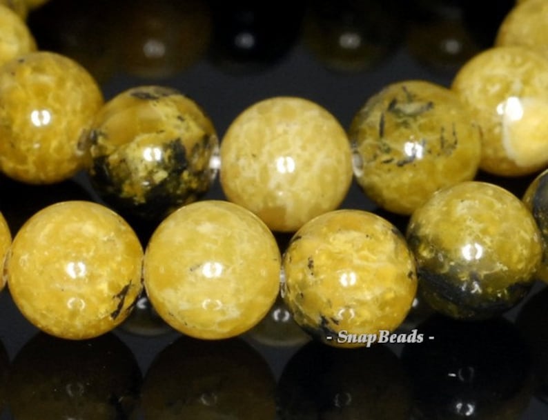 6mm Yellow Turquoise Gemstone Round 6mm Loose Beads 15.5 Inch Etsy