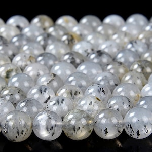 Natural Rare Quartz With Biotite Mica Inclusions Gemstone Round 5MM 6MM Loose Beads (D133)