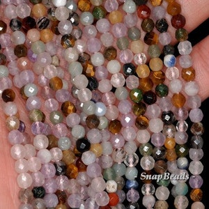 4mm Party Mixed Gemstone Faceted Round 4mm Loose Beads 15.5 inch Full Strand 90147792-121A image 3