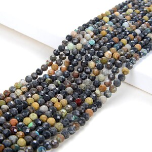 Pietra preziosa turchese naturale Micro sfaccettato rotondo 2MM 3MM Perline sciolte (P10)