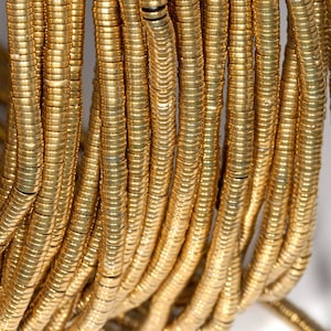 4x1mm Gold Hematite Gemstone Rondelle Heishi 4x1mm Loose Beads 16 inch Full Strand (90185671-838)