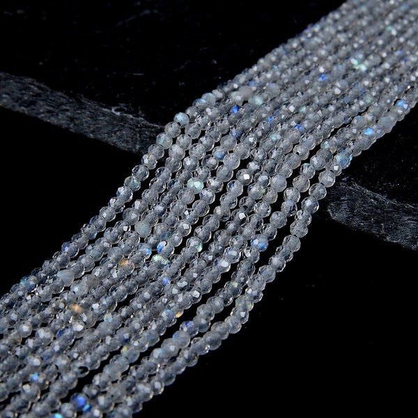 2MM Labradorite Gemstone Natural Grade AAA Micro Faceted Round Beads 15.5 inch Full Strand (80008856-P12)