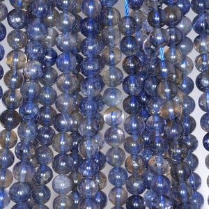 5mm Bermudan Blue Iolite Gemstone AAA Dark Blue Round 5mm-6mm Loose Beads 16 inch Full Strand (90146318-163)