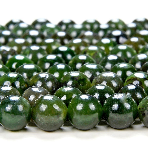 Natural Canadian Nephrite Jade Gemstone Grade A Round 4MM 5MM 6MM Loose Beads (D148 D149)