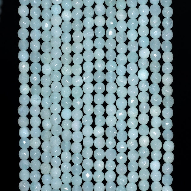 2MM DISCO BLUE SANDSTONE GEMSTONE BLUE FACETED ROUND 2MM LOOSE BEADS 16/"