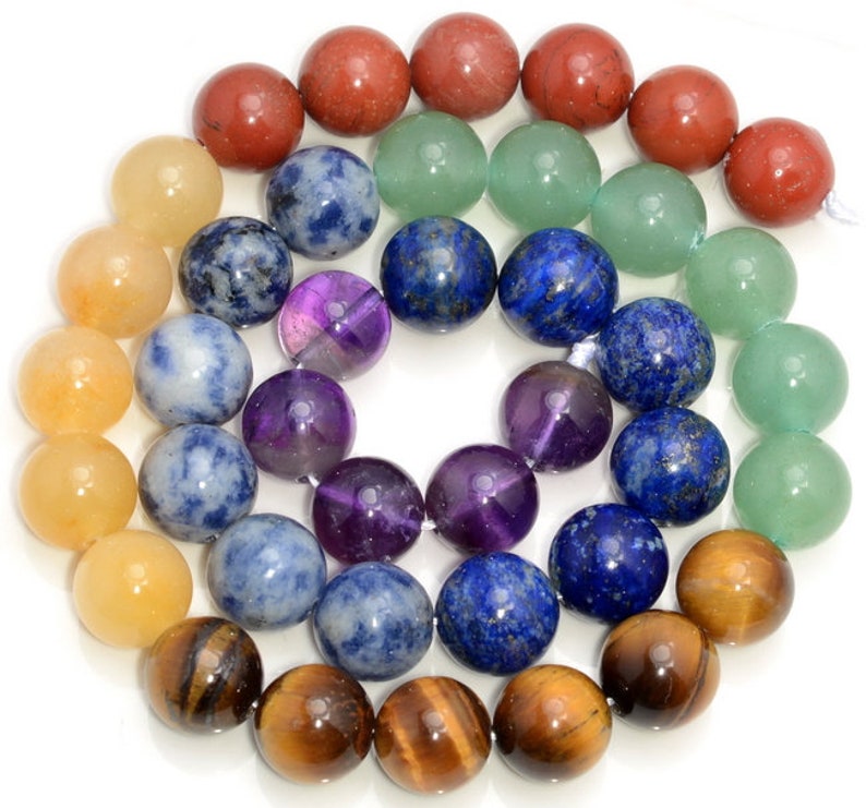 6mm Genuine Natural 7 Chakra Gemstone Grade AAA Round Loose Beads 15.5 Full Strand 80007120-A242