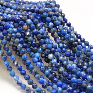 5MM Lapis Lazuli Edelstein Grade A Micro Facettierte Runde Perlen 15 Zoll Vollstrang BULK LOT 1,2,6,12 und 50(80006529-A205)