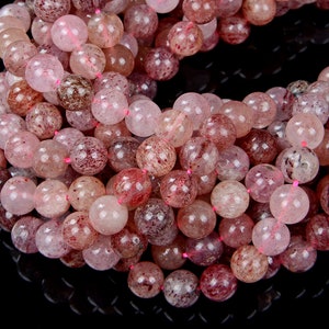 Faceted Green Strawberry Quartz Beads, Round, about 2mm 3mm 4mm, Length  about 15” - Dearbeads