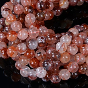 6mm Natural Red Hematoid Quartz Gemstone Grade AAA Round Loose Beads (A296)