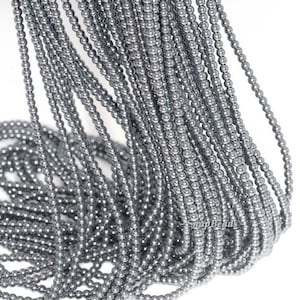 2mm Noir Black Hematite Gemstone Round 2mm Loose Beads 16 inch Full Strand (90113610-107 - 2mm C)