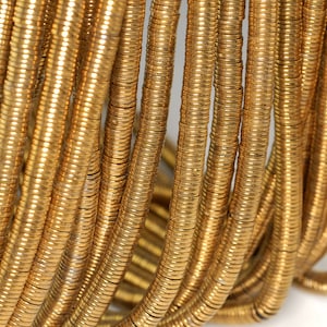 6x1mm Gold Hematite Gemstone Slice Heishi Round Disc 6x1mm Loose Beads 16 inch Full Strand (90185644-844)